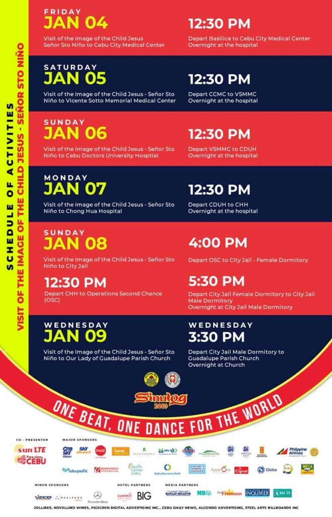 sinulog 2019 schedule of activities